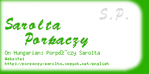 sarolta porpaczy business card